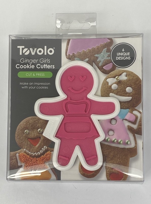 Tovolo Ginger Girls Cookie Cutters 6 Unique Designs Cut & Press – NEW