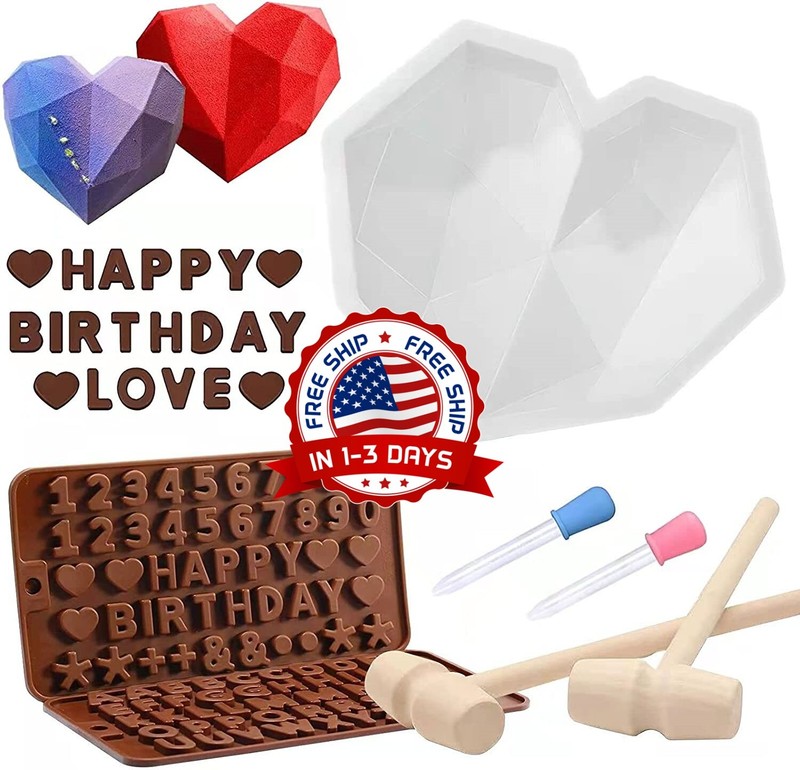 molde de corazon diamante moldes silicon para fondant silicona reposteria choco
