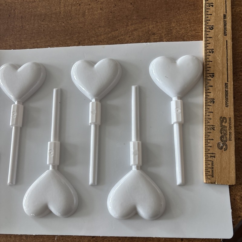 4 Chocolate & hard candy Lollipop Molds Hearts Flowers Bears Wilton gallery