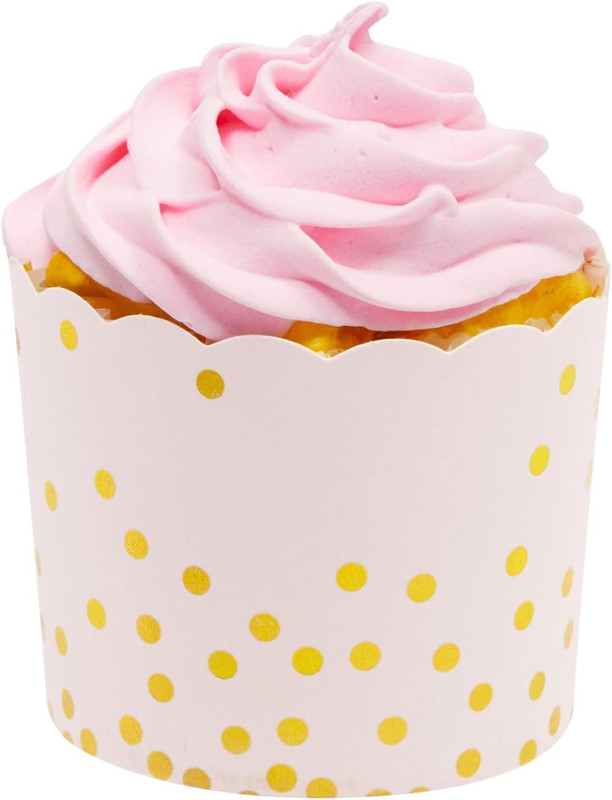 Tulip Cupcake Liners - Pink & Gold Baking Cups - Baby Shower Snack Cups - Birthd gallery