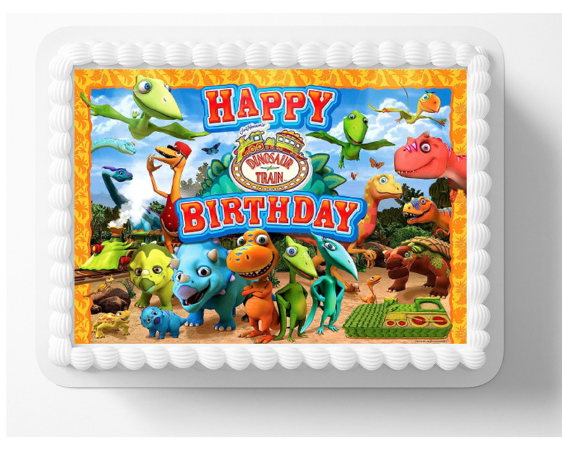 Dinosaur Train Dino Design Edible Image Personalized Edible Birthday Cake Topper