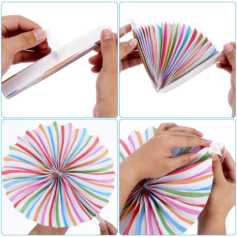8"/12"/16" Hanging Fan Paper, 6 in 1 Set, Purple gallery
