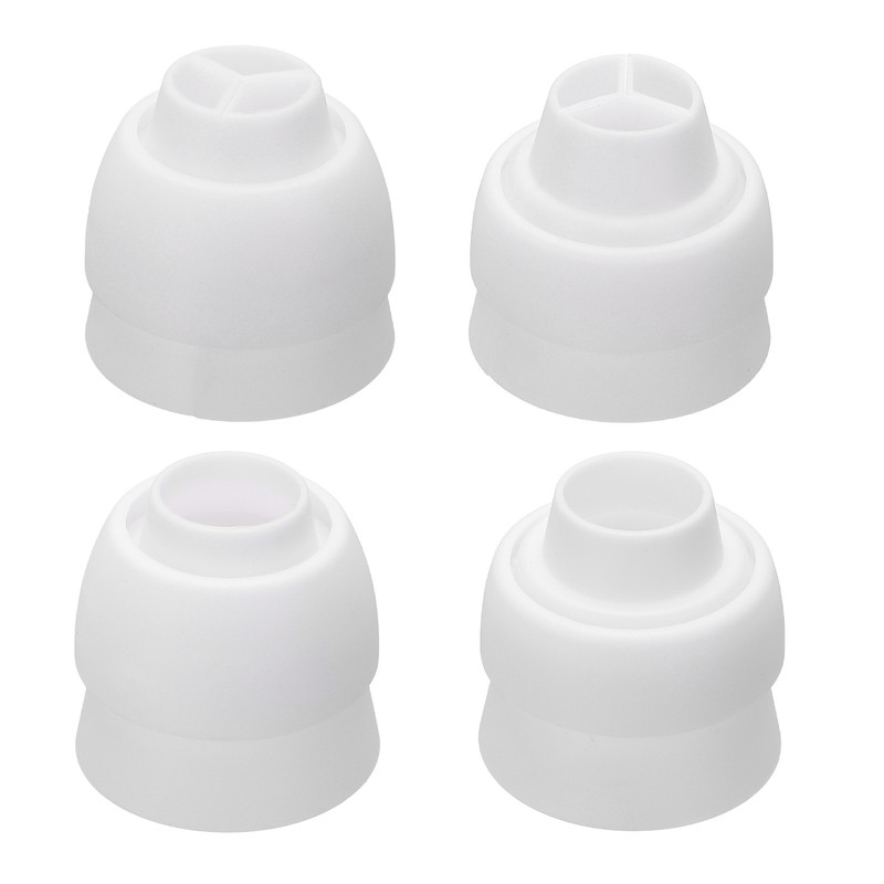 4 Pcs Piping Tip Coupler Plastic 3 and 1 Color Couplers for Russian, White