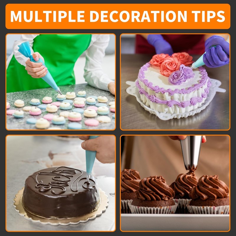 Piping Bags and Tips Set -Ultimate Cake Decorating Supplies Kit - Included 10... gallery