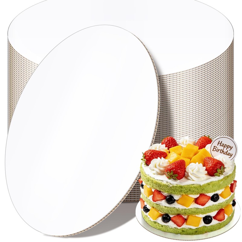 24 Pack 12 Inch Round Cake Boards,White Cardboard Cake Rounds 12 inch, Cake C…