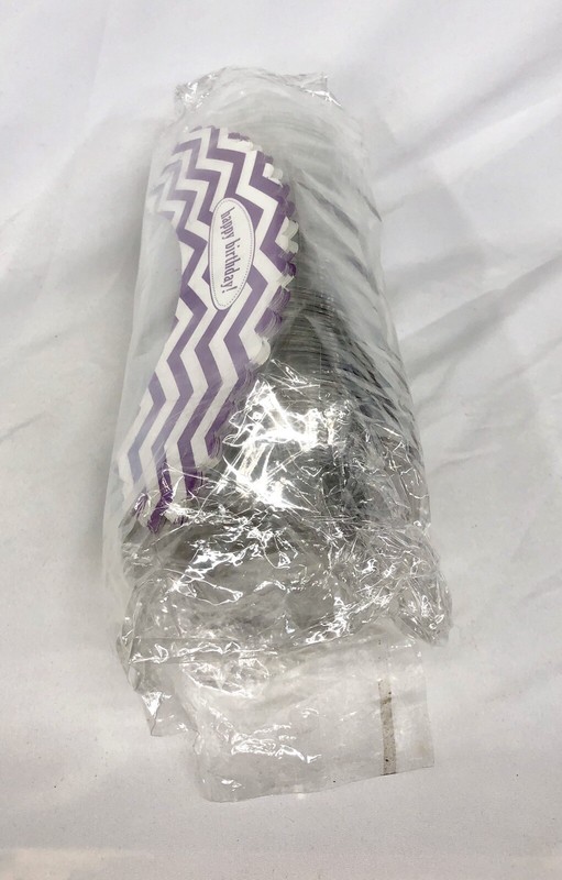 Dress My Cupcake 25 Favor Dome Containers w/Wrappers Chevron Happy Birthday gallery