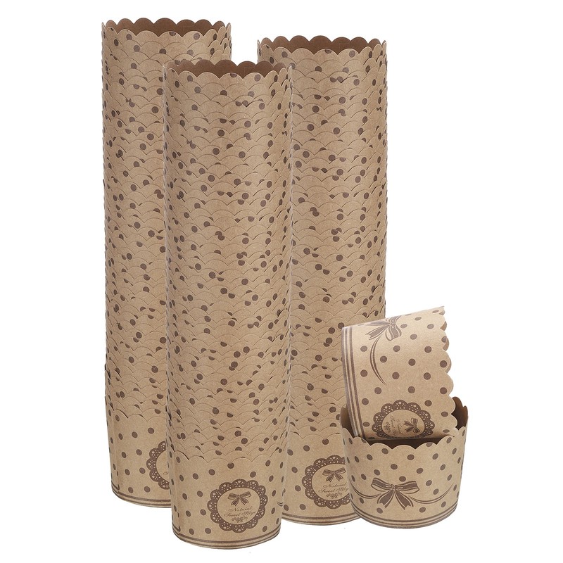 150Pcs Paper Baking Cups 6oz Brown Kraft Paper Muffins Liner Cupcake Polka Dot