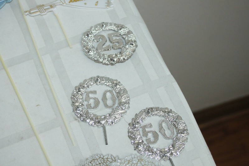 Large lot of Happy Anniversary Cake Decorating Topper Lot Scripts Numbers gallery