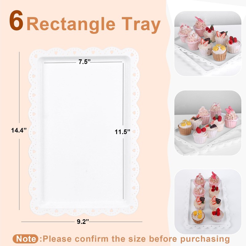 10Pcs Cupcake Stand,Dessert Table Display Set, 4 White 3 Tired Cake Stand 6 P... gallery
