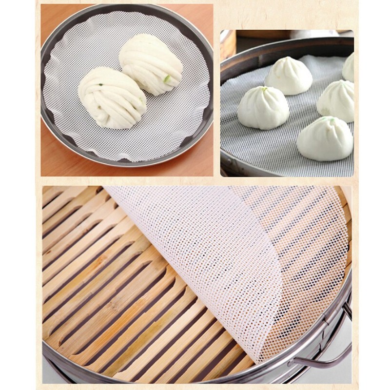 10 Pcs Non Stick Cooking Mat Steamer Mesh Pad Steaming for Dumpling gallery