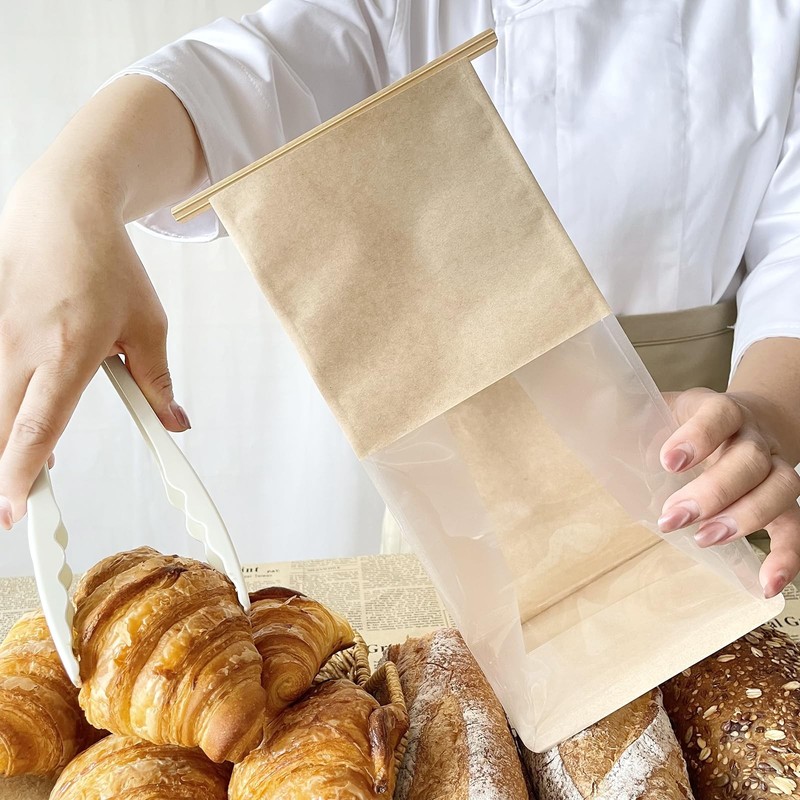 50ct 5.1x4.3x11inch Thicker Bread Bags for Homemade with Window & Tin Tie Tab... gallery