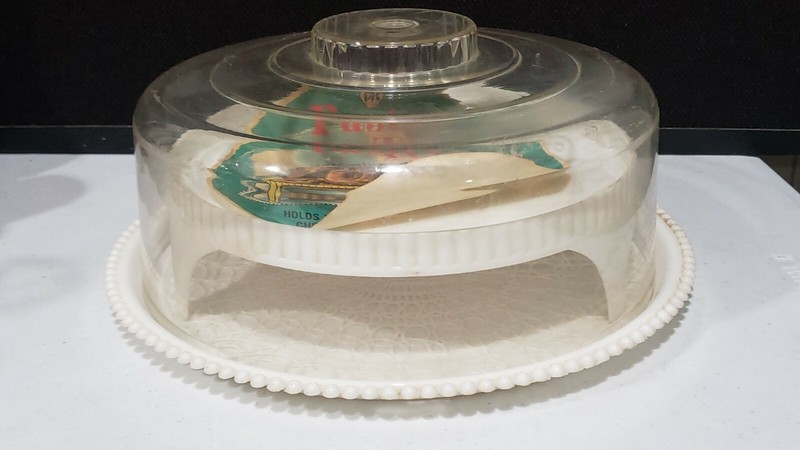 Vintage 1960s BW Molded Plastics Pastry Tier and Cake Cover gallery