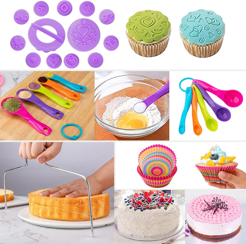 Cake Decorating Supplies Kit Tools 356Pcs, Baking Accessories with Cake Turntab gallery