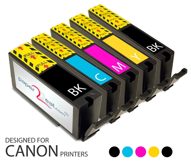 Set of 5 Refillable Edible Ink Cartridges Canon MG6420 PGI-250 / CLI-251 Series