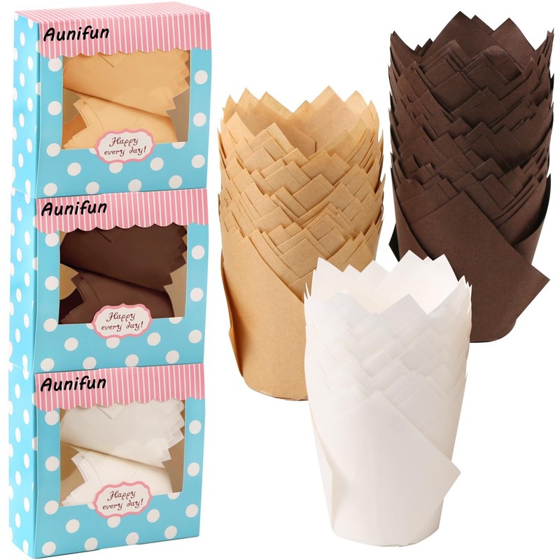 180 Pieces of Tulip Baking Paper Cups Cupcake Muffin Liners Pans Wrappers in …