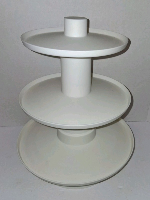 Wilton 3 Tier Dessert Tower Stand White Plastic Display For Parties Cupcakes 13″