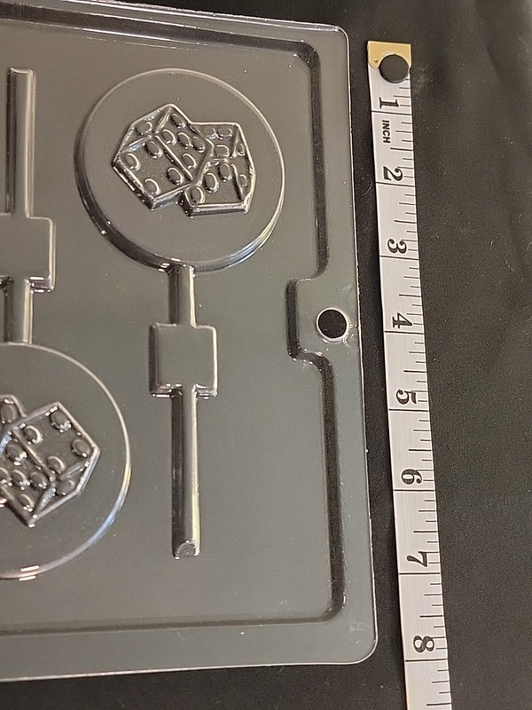 Gambling Dice Casino Las Vegas Round Chocolate Lollipop Candy Plastic Mold gallery