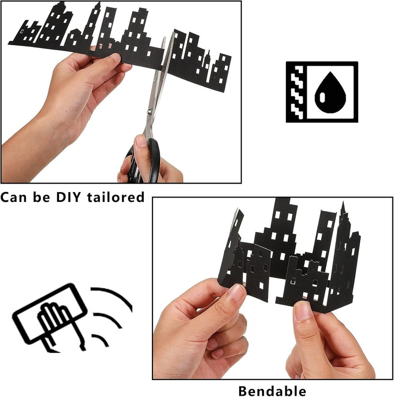 4 Pieces Hero City Cake Border Decoration Black Skyscraper Building Cake Topper gallery