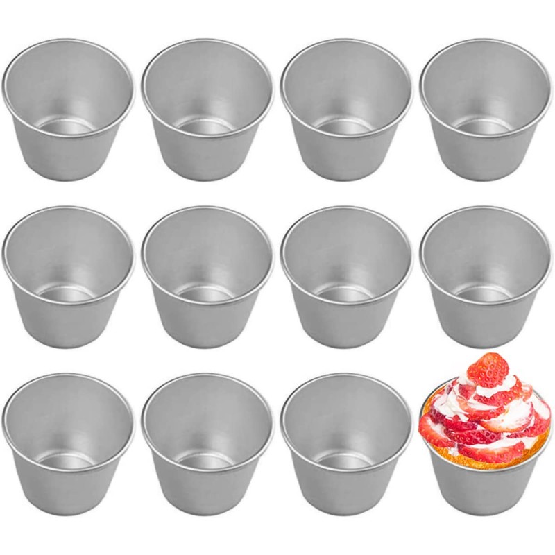 FRIGIIRE 12 Pieces Pudding Molds for 12 pudding cups aluminum, siliver