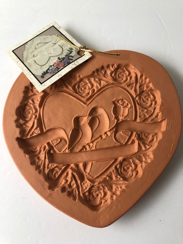 Cotton Press Cookie Mold – 6″ Romantic Heart – Vintage 1992
