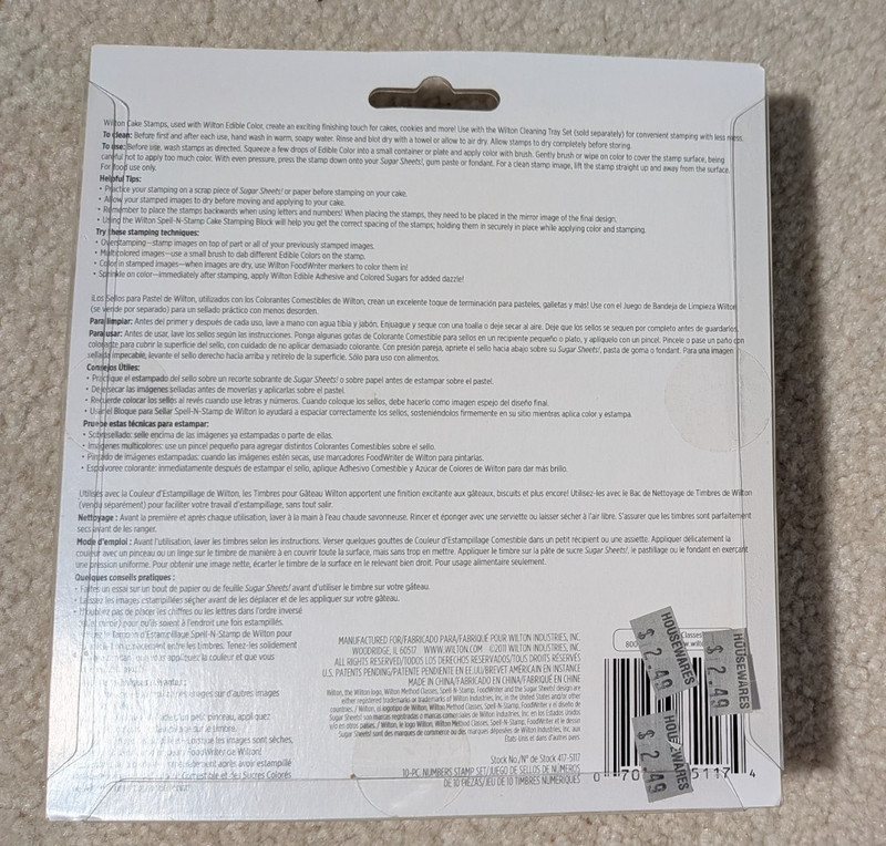 WILTON Classic Number Cake Stamp Set 10 Piece use w/ Rolled Fondant Sugar Sheets gallery