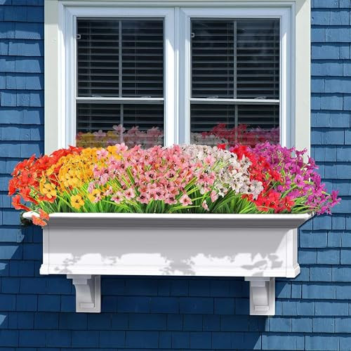 Spring Artificial Flowers Outdoor 6 Bundles Fake Flowers UV Resistant No Fade gallery