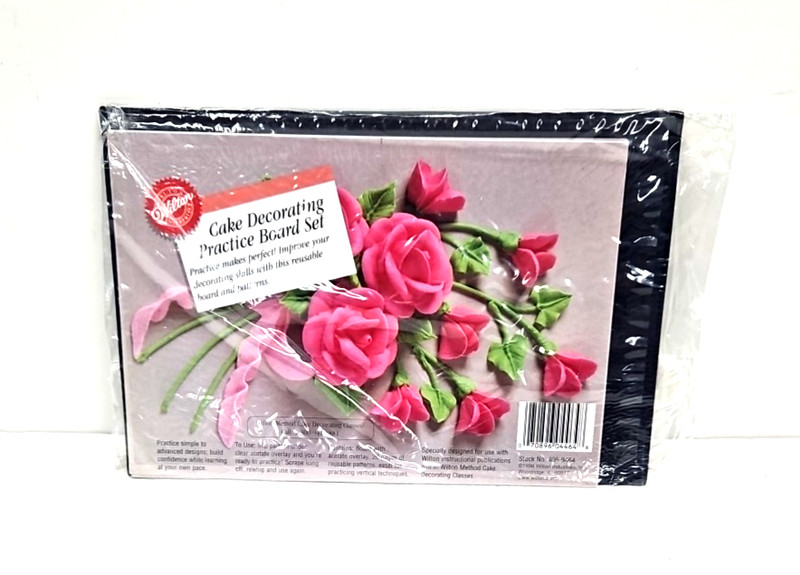 Wilton Cake Decorating Practice Board Set Roses Ribbon Flowers Reusable Patterns
