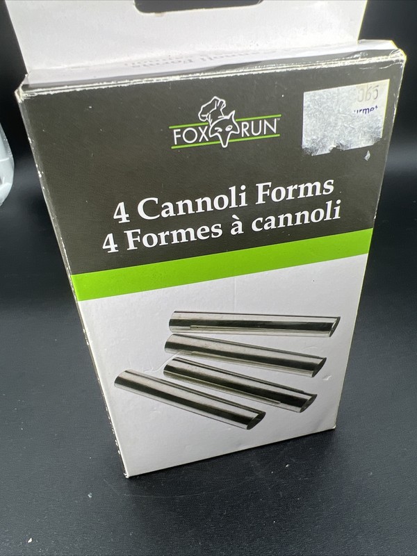 Fox Run Set of 4 Tinplated Steel Cannoli Forms New Open Box