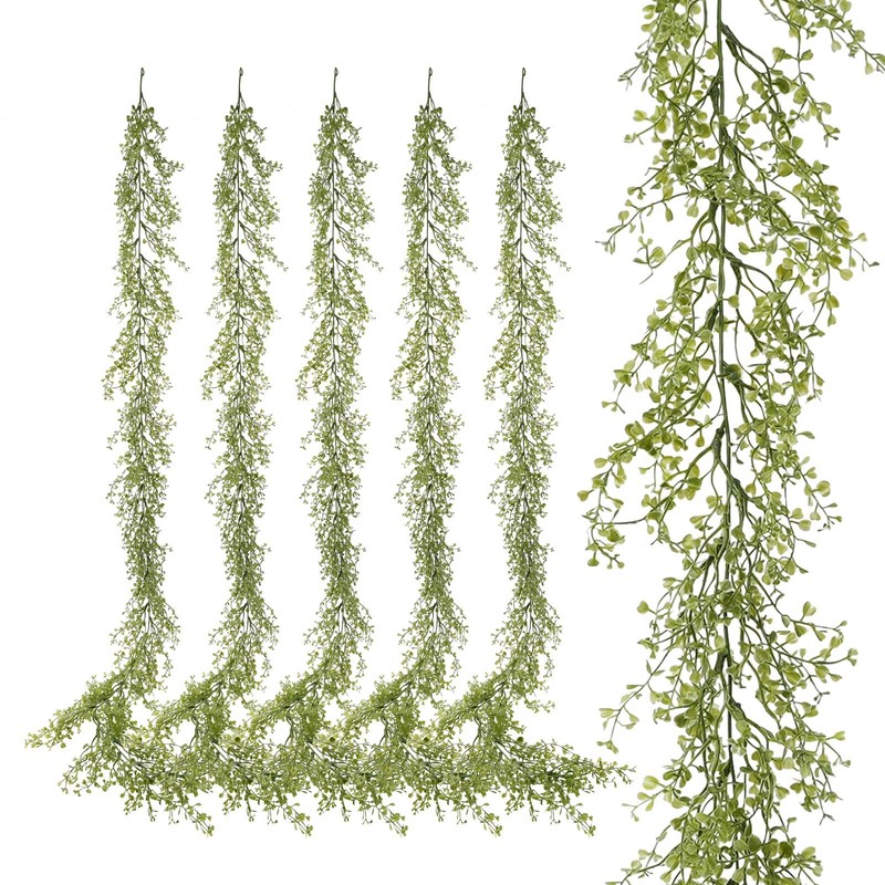 Pengyee Artificial Greenery Garland 6 Pack 5.57Ft