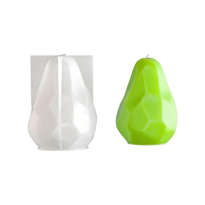 Geometric Section Snake Fruit Pear Shape Silicone Mold For Making Soap gallery