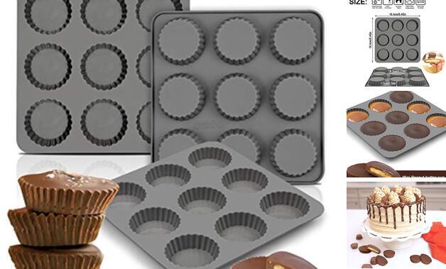 Chocolate Almond Peanut Butter Cup Mold – (3PCS) 9 Cup Bite Size Fat Bombs