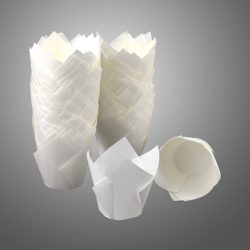 200pcs Greaseproof Tulip Cupcake Liners - Baking Cups for Parties & Events gallery
