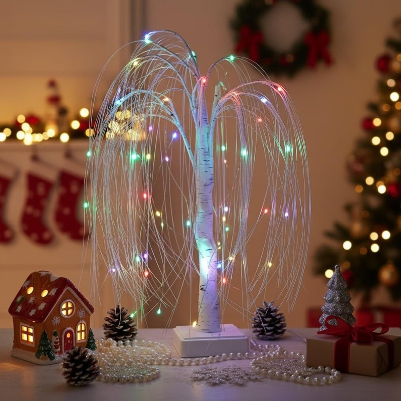 Nxuebdu Christmas Tree Decor Remote - 2Ft Rgb Led Willow Tree 60 Color Changing gallery