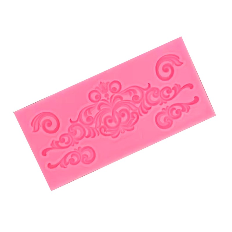 LACE Mold Baroque Style Curlicues Scroll Lace Fondant Silicone Mold Cake Border