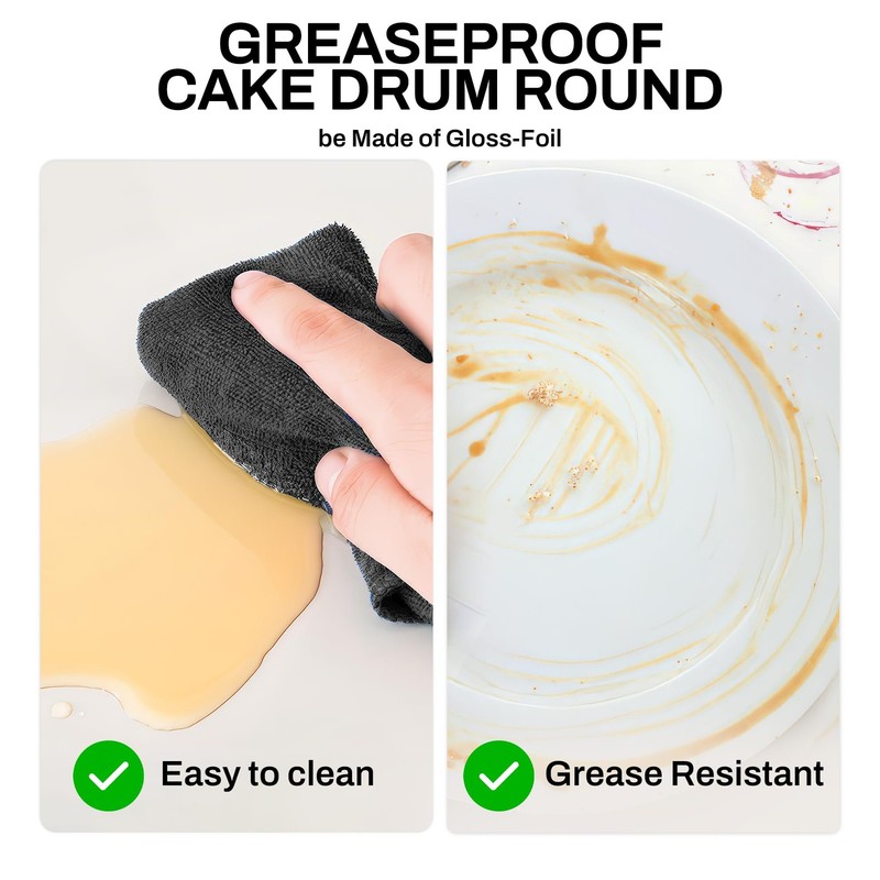 4 Pack 8 Inch Greaseproof Cake Drums Round Solid Cakes Boards Drum Pressurepr... gallery