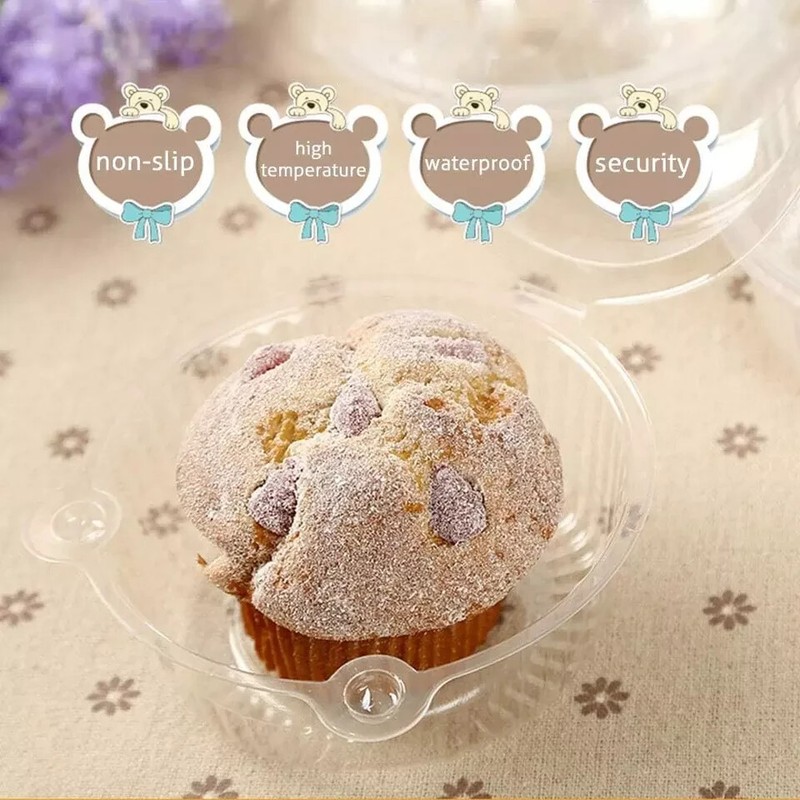 Cupcake Holders Individual,50 PC Cupcake Containers Disposable Clear Plastic Sin gallery