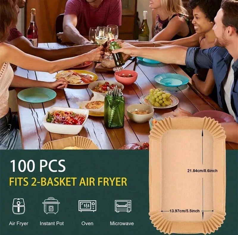 200/100/50 X Disposable Air Fryer Paper Liners Non Stick Parchment Accessories gallery