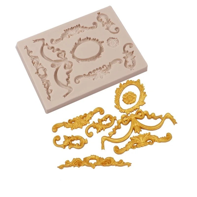 Flower Vine Silicone Mold Lace Fondant Cake Border Decorating Tool gallery
