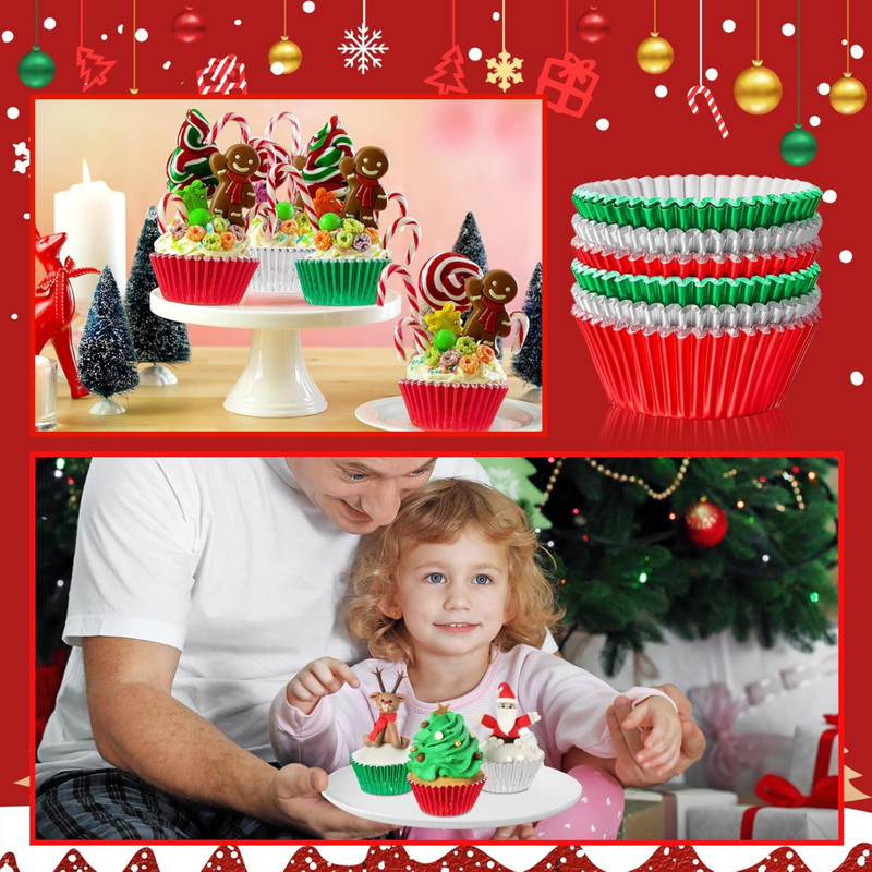 Mumufy 300 Count Foil Cupcake Liners 2 Inch Wrappers Paper Bake Set Muffin for gallery
