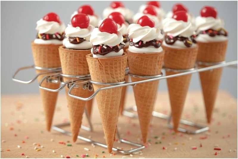 Cupcake Cones Baking Rack, 12-Cavity Ice Cream Cone Cupcakes Holder, Easy Care f gallery