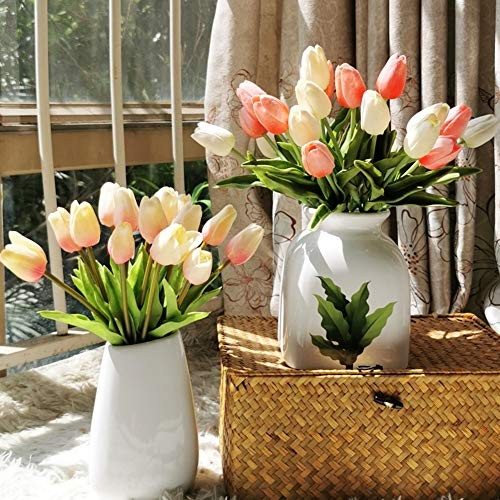 24pcs Multicolor Artificial Tulips Flowers Fake Faux PU Tulip Tulip Flower24 gallery