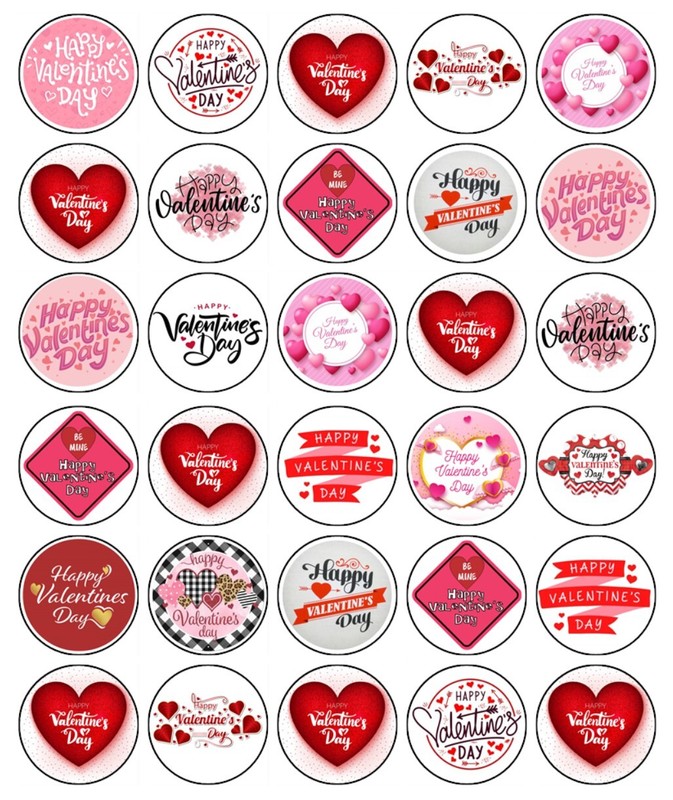 Valentine's Day Cake Topper Edible Wafer Valentines Cake Decorations (3 Sizes) gallery
