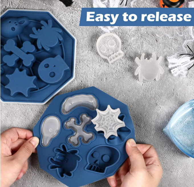 Halloween Ice Cube Trays with Lid Silicone Skull Spider Vampire Teeth Ice Molds gallery
