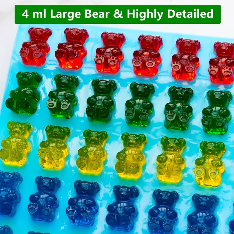 Set of 4 Large Gummy Bear Molds Non Stick Silicone Candy Chocolate Molds gallery