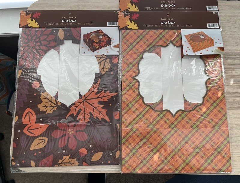 Fall Party LOT- Pie Boxes Cookie Plate Bags Cupcake Toppers Treat Liners - 69 pc gallery
