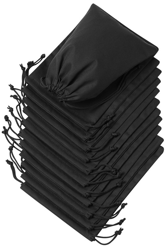 Black Cotton Drawstring Bags with Double String, For Pantry Gifts Kitchen War…