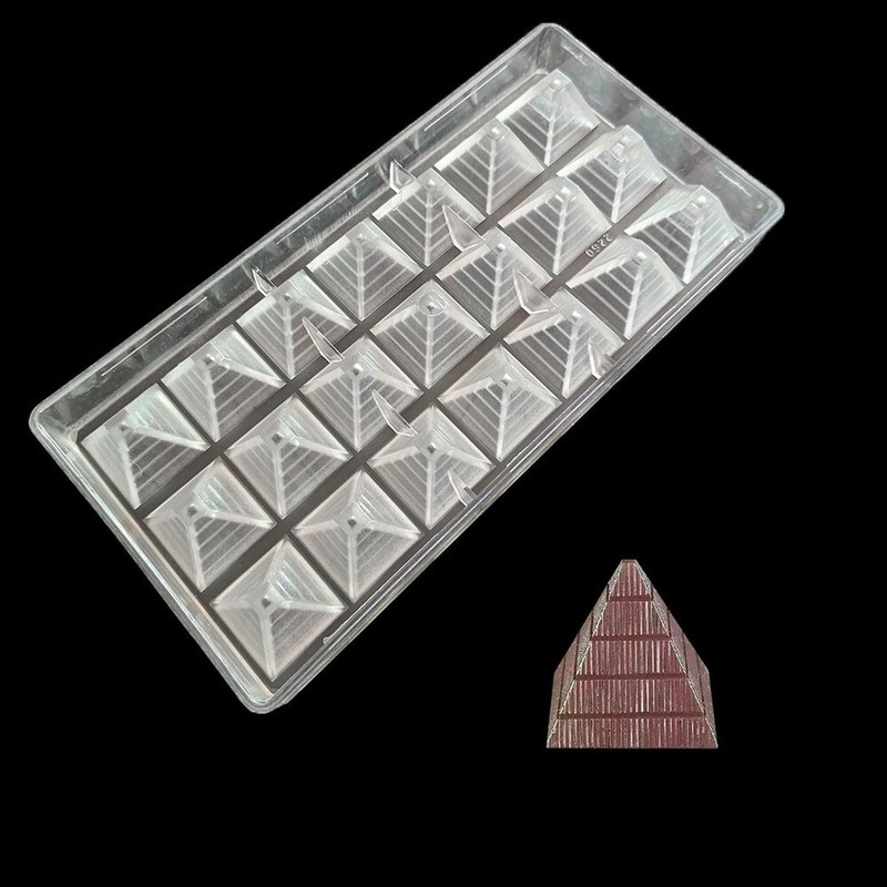 3 D Food Grade Pyramid Shaped Pastry Tool Clear Polycarbonate Chocolate PC Mold