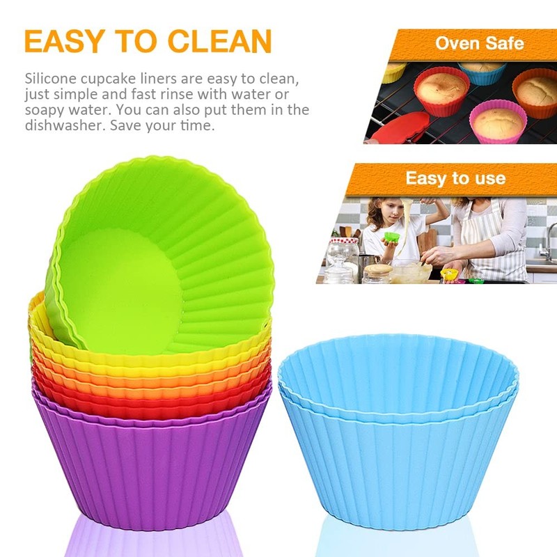 Pharamat Extra Large Silicone Cupcake Muffin Cups 12 Pack, 3.54 Inch gallery