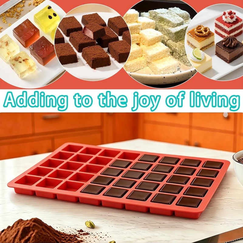 2 PCS Silicone Square Candy Molds - 40-Cavity Gummy, Chocolate, Ice Cube & Jello gallery