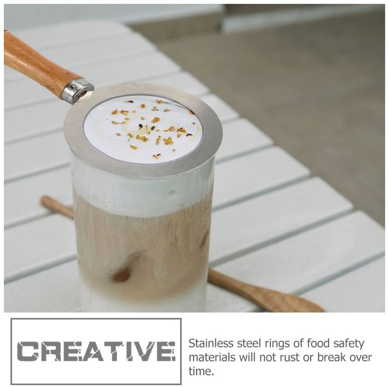 2Pcs Stainless Steel Baking Cup Ring, Roasted Milk Coffee Cup Rim Ring with W... gallery